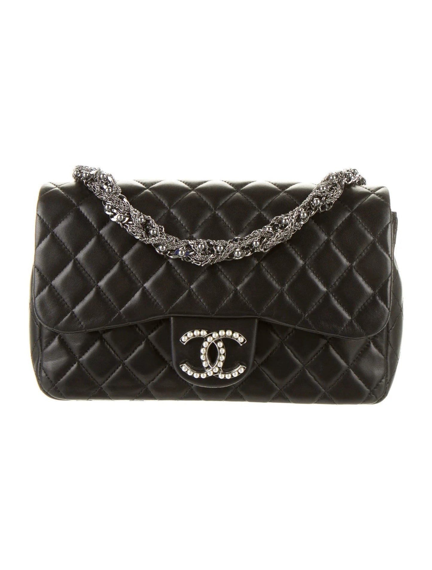 CHANEL CC WESTMINSTER PEARL FLAP LAMBSKIN BAG
