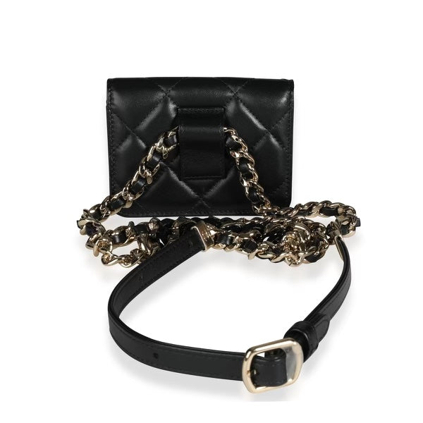 CHANEL CC DIAMOND QUILTED LAMBSKIN BELT BAG