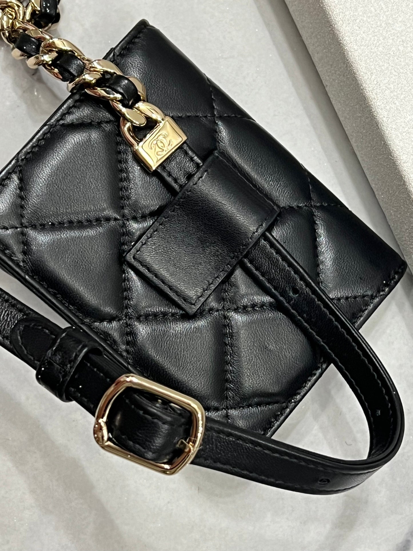 CHANEL CC DIAMOND QUILTED LAMBSKIN BELT BAG