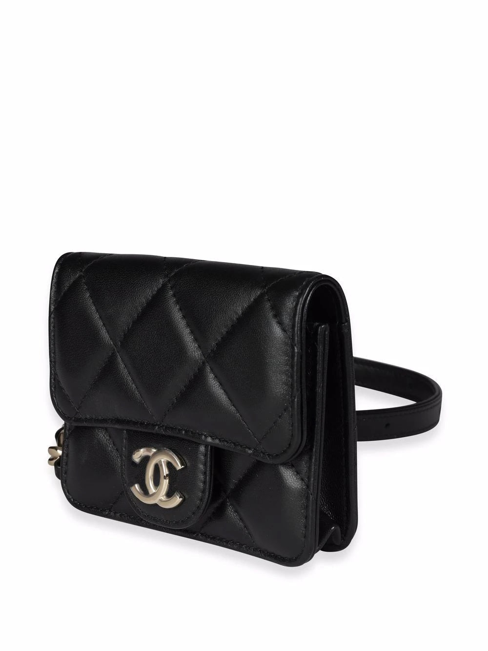 CHANEL CC DIAMOND QUILTED LAMBSKIN BELT BAG