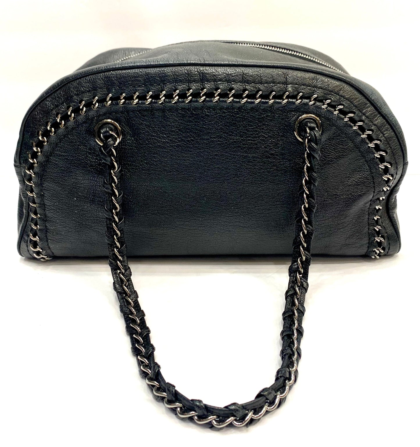 CHANEL CALFSKIN CHAIN TRIM LUXE LIGNE MEDIUM BOWLER BAG
