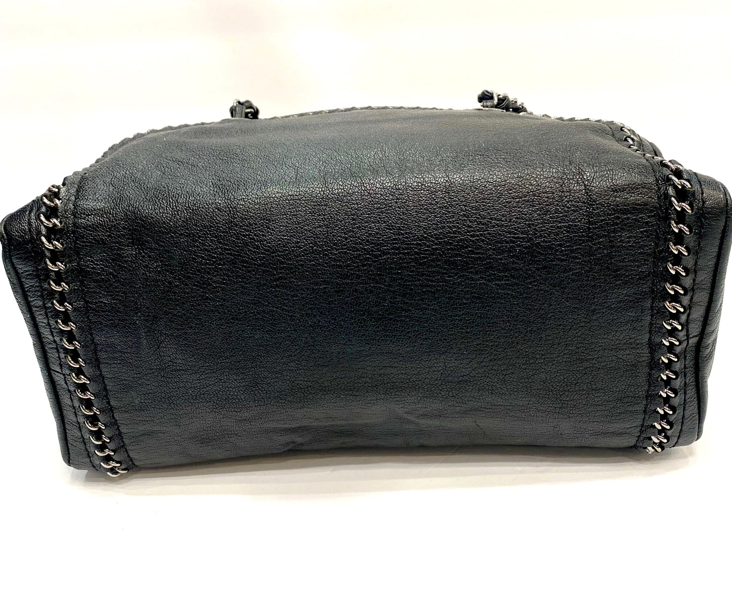 CHANEL CALFSKIN CHAIN TRIM LUXE LIGNE MEDIUM BOWLER BAG