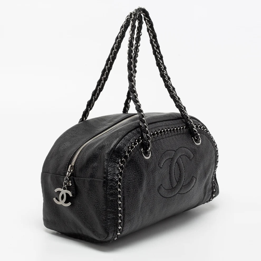CHANEL CALFSKIN CHAIN TRIM LUXE LIGNE MEDIUM BOWLER BAG