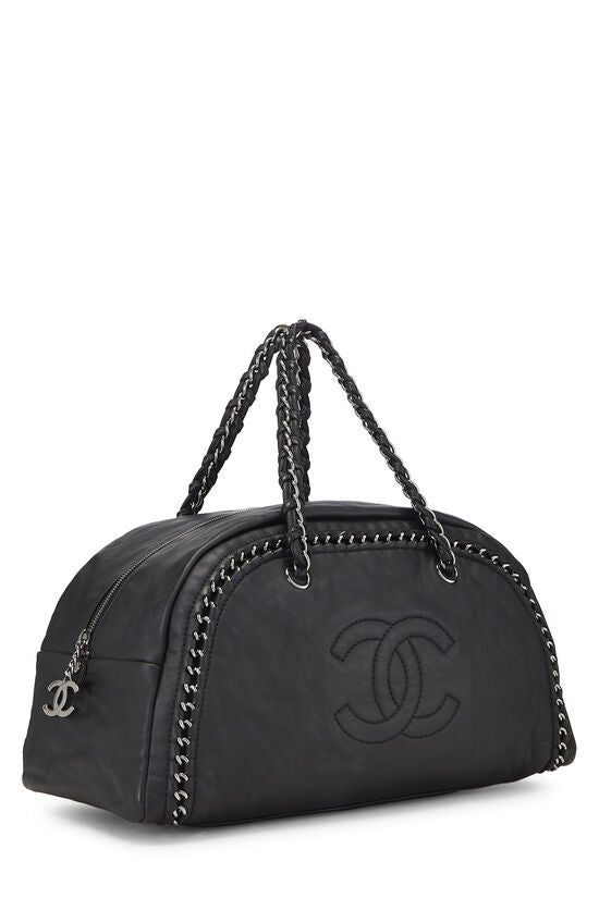 CHANEL CALFSKIN CHAIN TRIM LUXE LIGNE MEDIUM BOWLER BAG