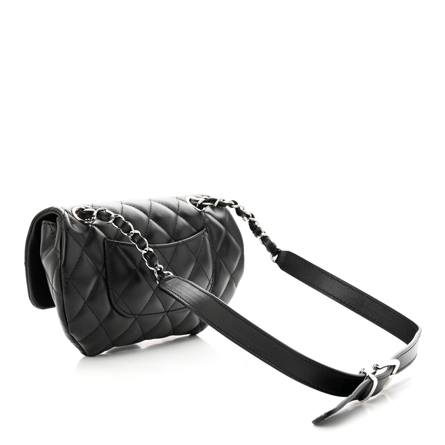 CHANEL CALFSKIN LEATHER QUILTED CC UNIFORM FLAP BELT BAG