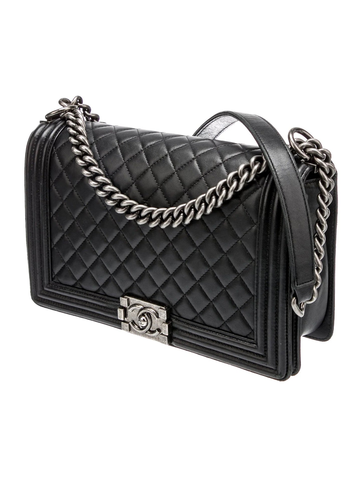 CHANEL QUILTED CALFSKIN LEATHER LARGE BOY BAG