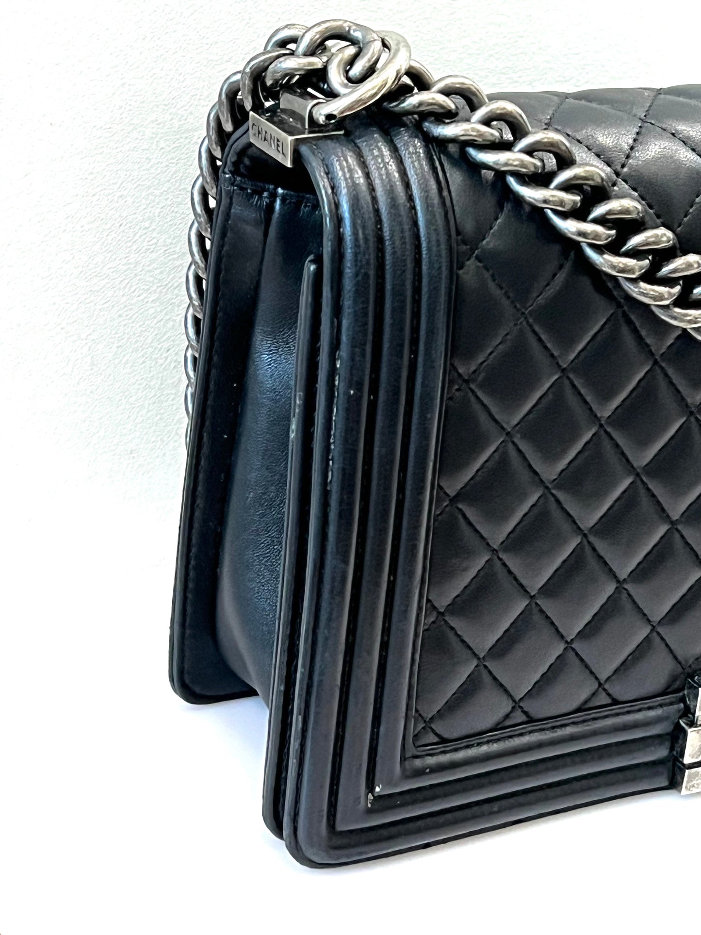 CHANEL QUILTED CALFSKIN LEATHER LARGE BOY BAG