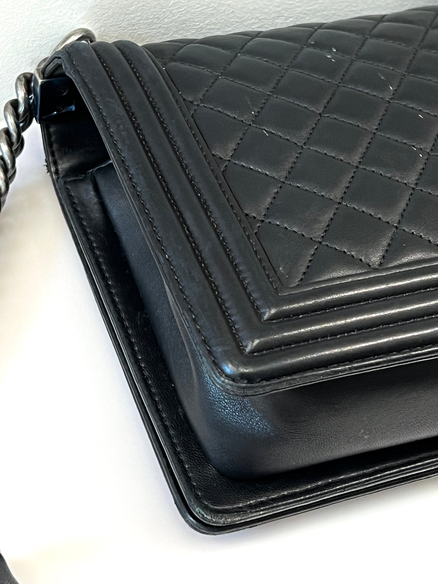 CHANEL QUILTED CALFSKIN LEATHER LARGE BOY BAG