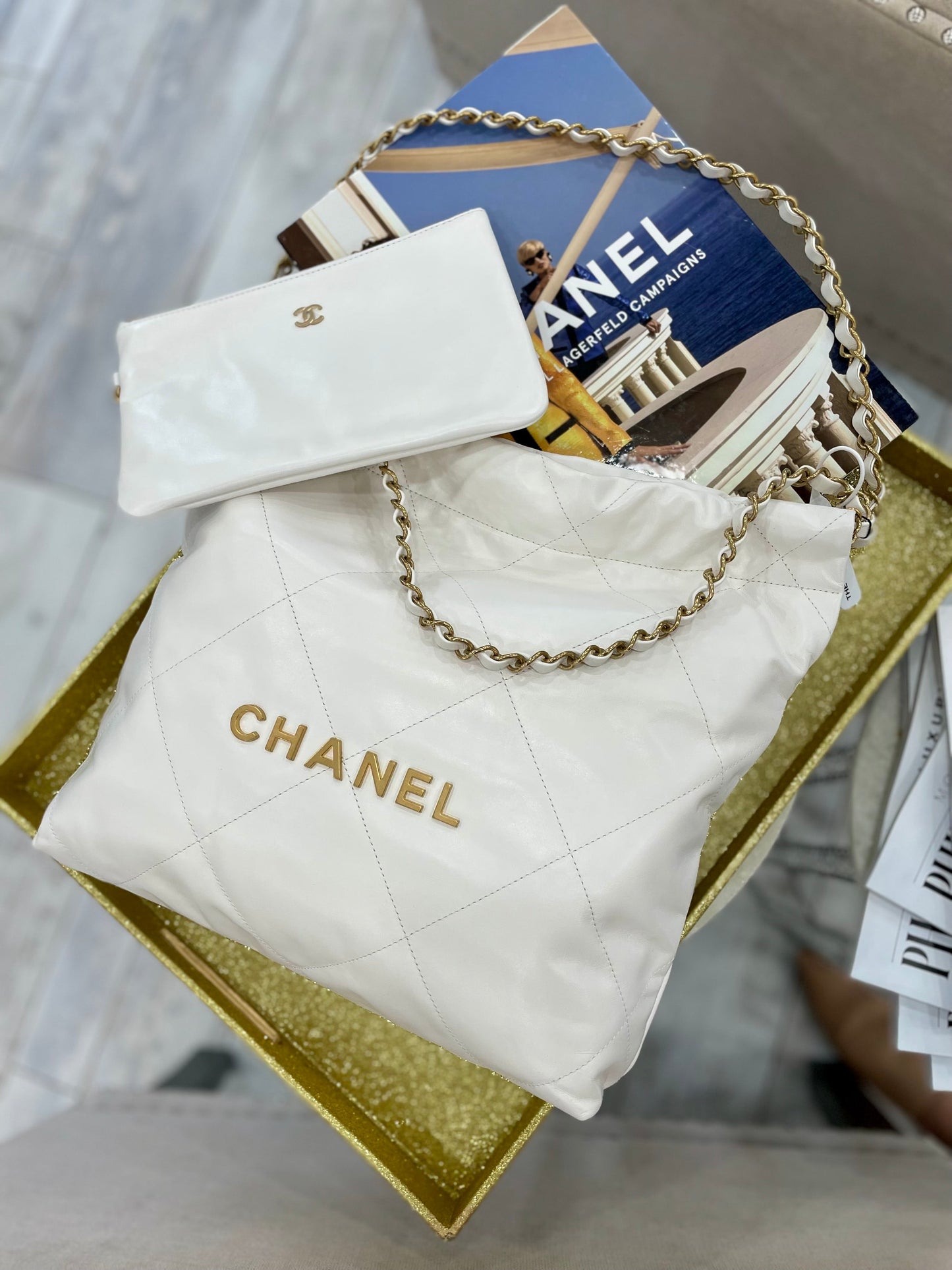 CHANEL CALFSKIN QUILTED SMALL CHANEL 22 HOBO BAG