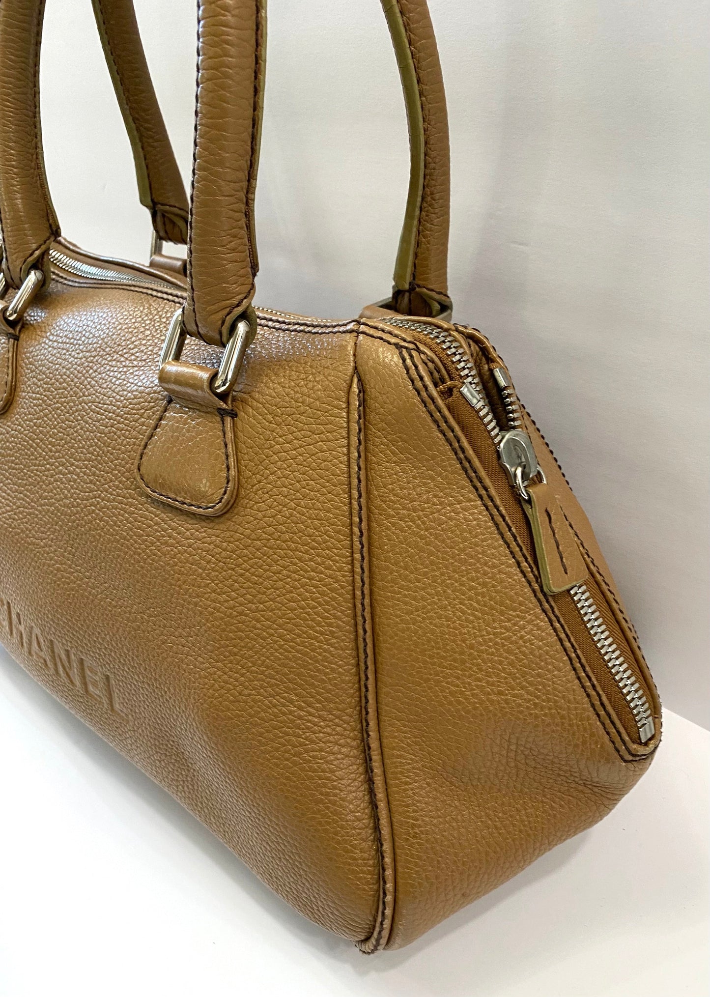 CHANEL CALFSKIN LEATHER SMALL TASSEL BOWLER BAG