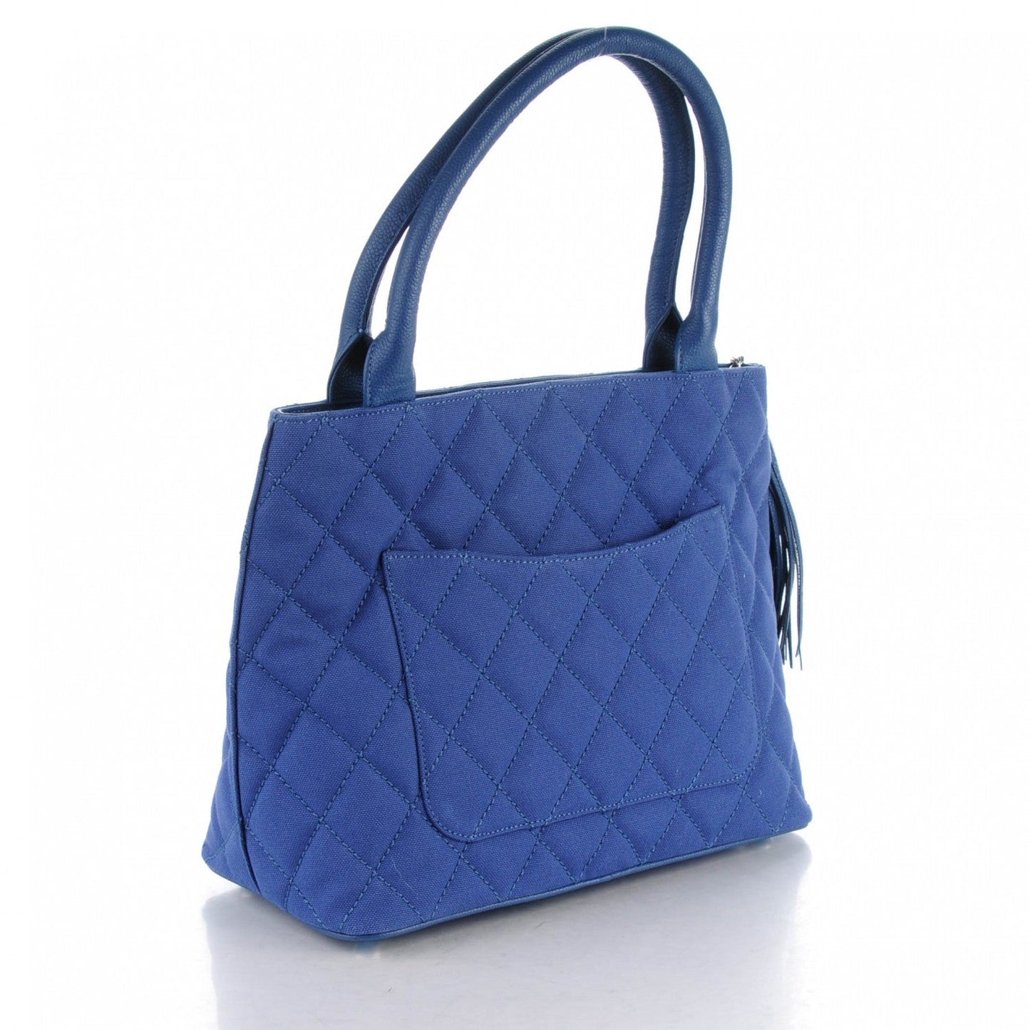 CHANEL QUILTED CANVAS CAVIAR TASSEL TOTE BAG