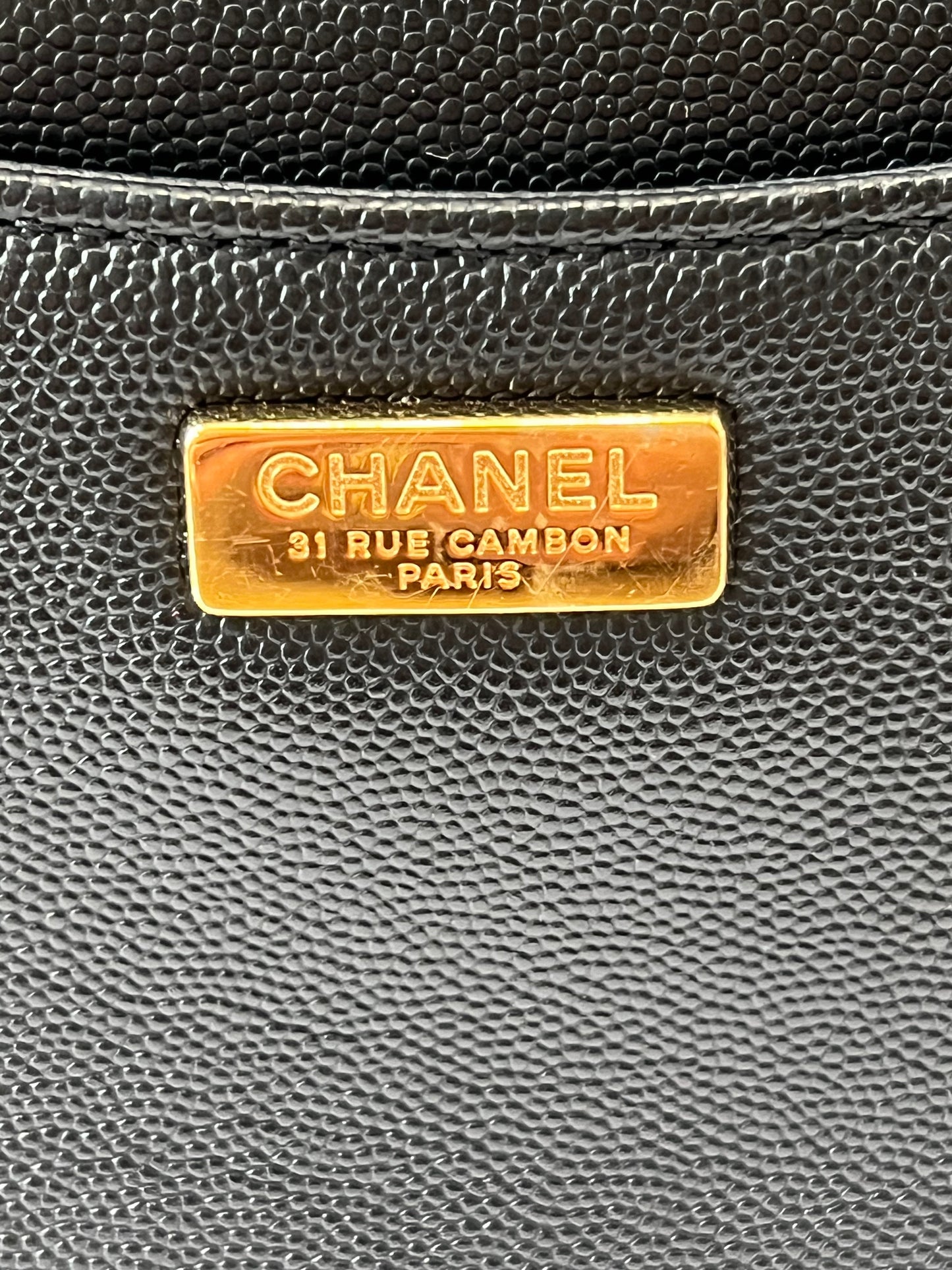 CHANEL MEDIUM CAPTAIN GOLD EMBROIDERED CAVIAR FLAP BAG