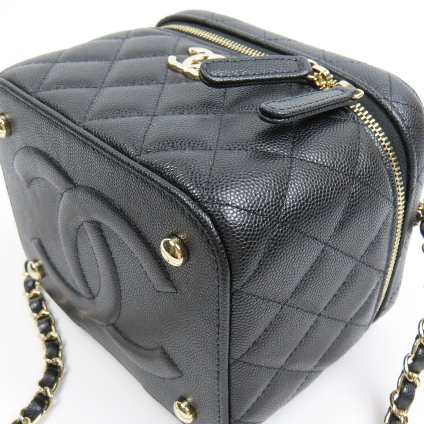 CHANEL CC CAVIAR QUILTED MINI VANITY SHOULDER BAG