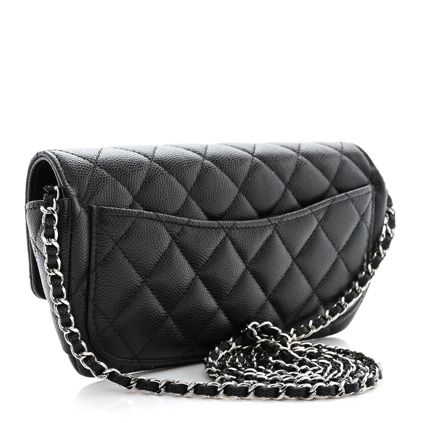CHANEL CAVIAR QUILTED GLASSES CELL PHONE CASE WITH CHAIN