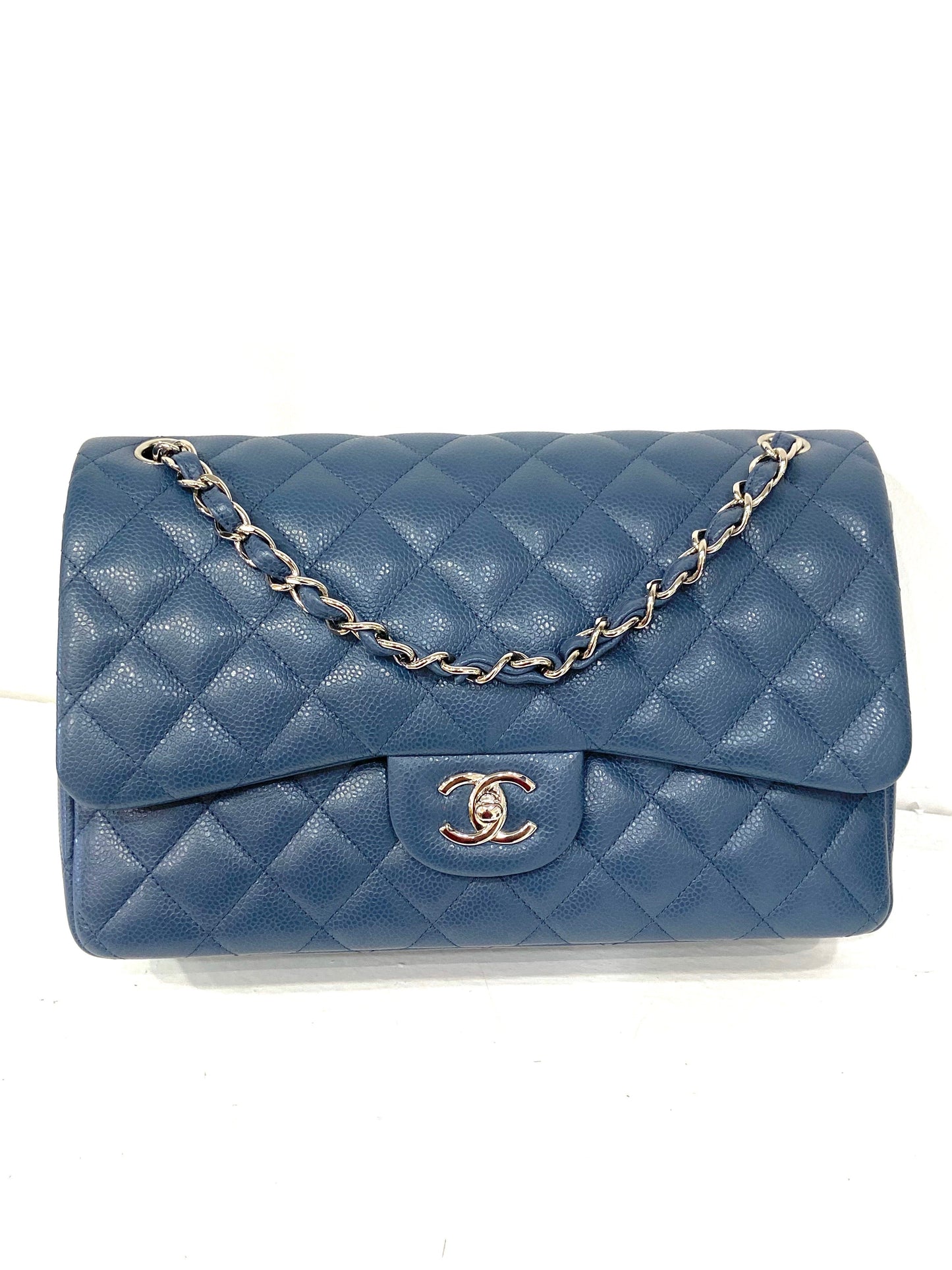 CHANEL CAVIAR QUILTED JUMBO DOUBLE FLAP BAG-HS