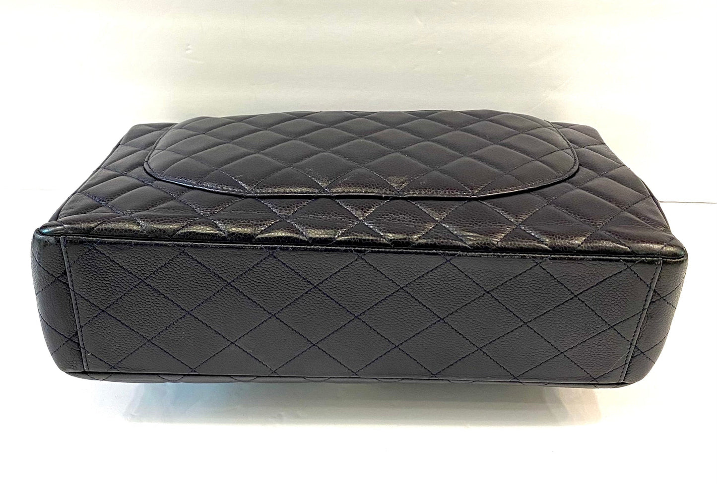 CHANEL CAVIAR QUILTED MAXI DOUBLE FLAP BAG IN NAVY