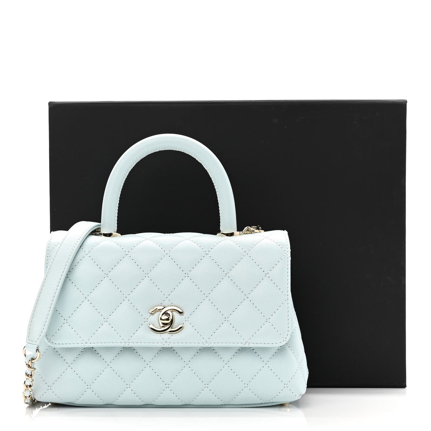 CHANEL CAVIAR QUILTED COCO HANDLE MINI FLAP BAG