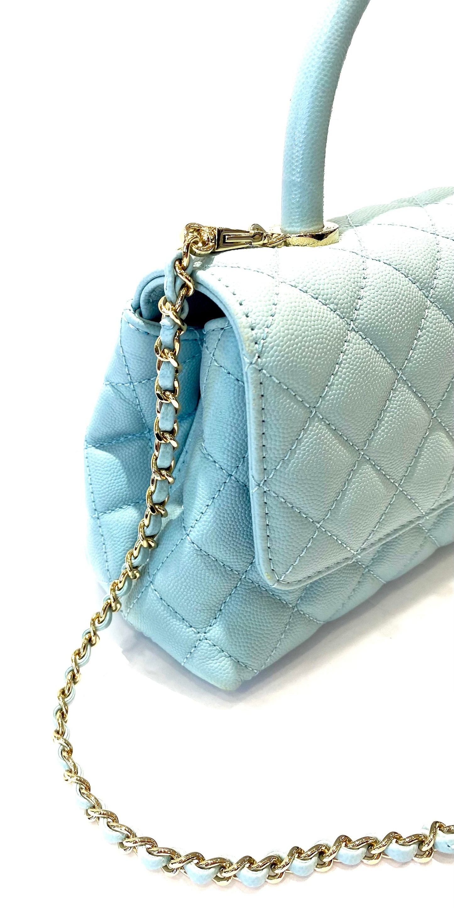 CHANEL CAVIAR QUILTED COCO HANDLE MINI FLAP BAG