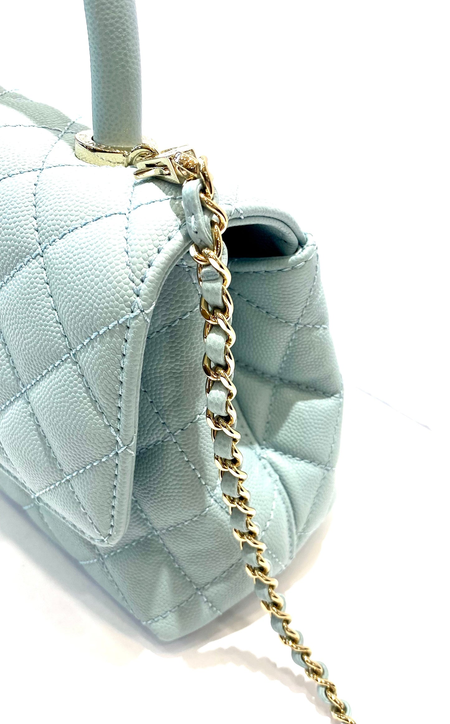 CHANEL CAVIAR QUILTED COCO HANDLE MINI FLAP BAG