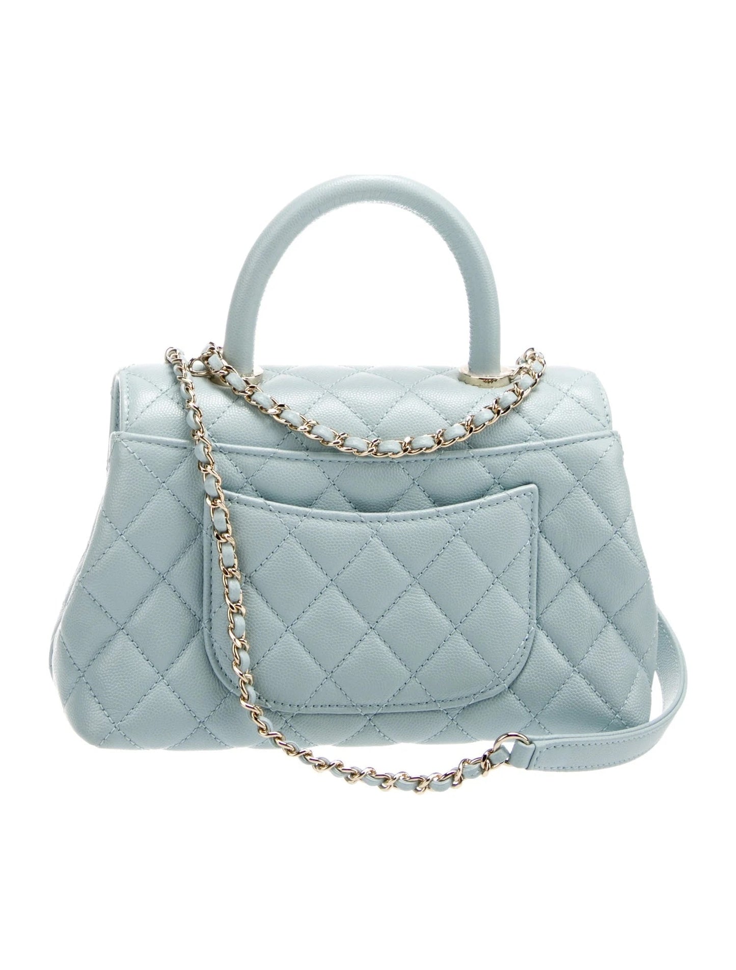 CHANEL CAVIAR QUILTED COCO HANDLE MINI FLAP BAG