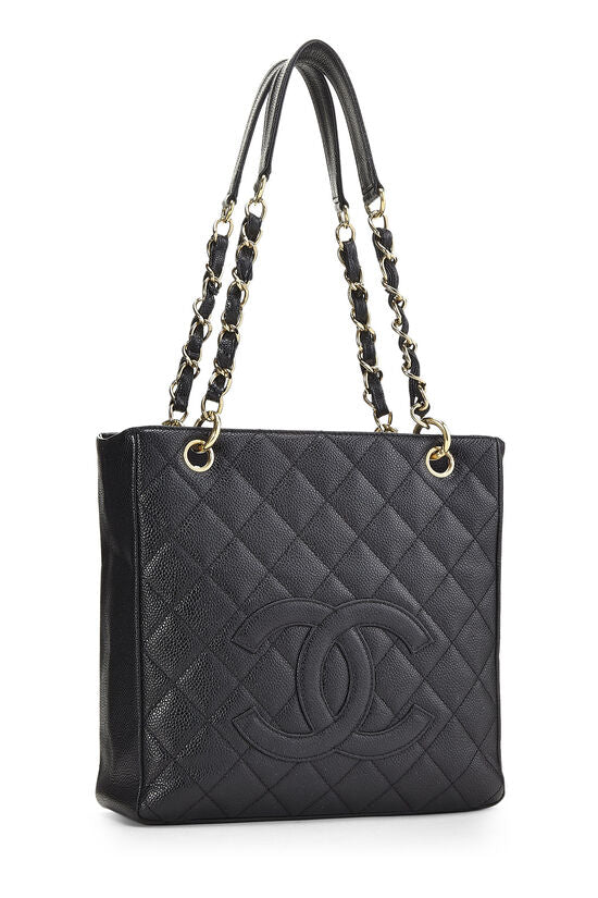 CHANEL CAVIAR QUILTED LEATHER PETIT SHOPPING TOTE BAG PST