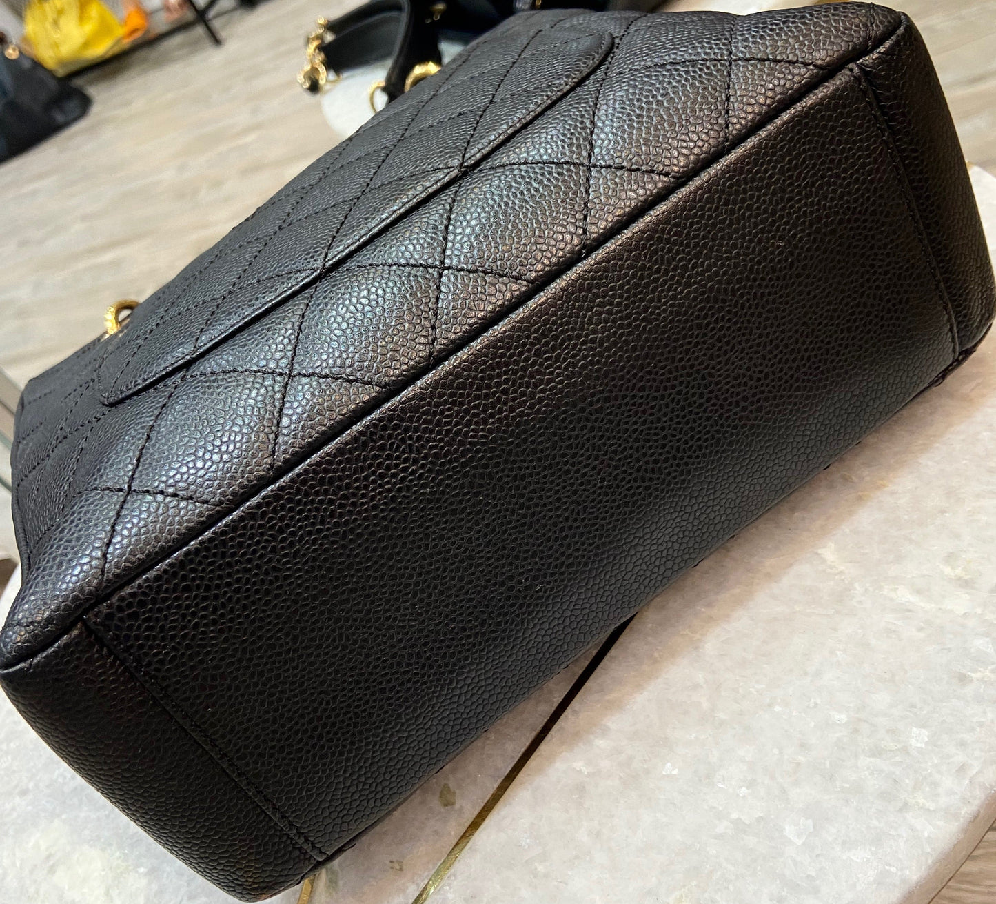 CHANEL CAVIAR QUILTED LEATHER PETIT SHOPPING TOTE BAG PST