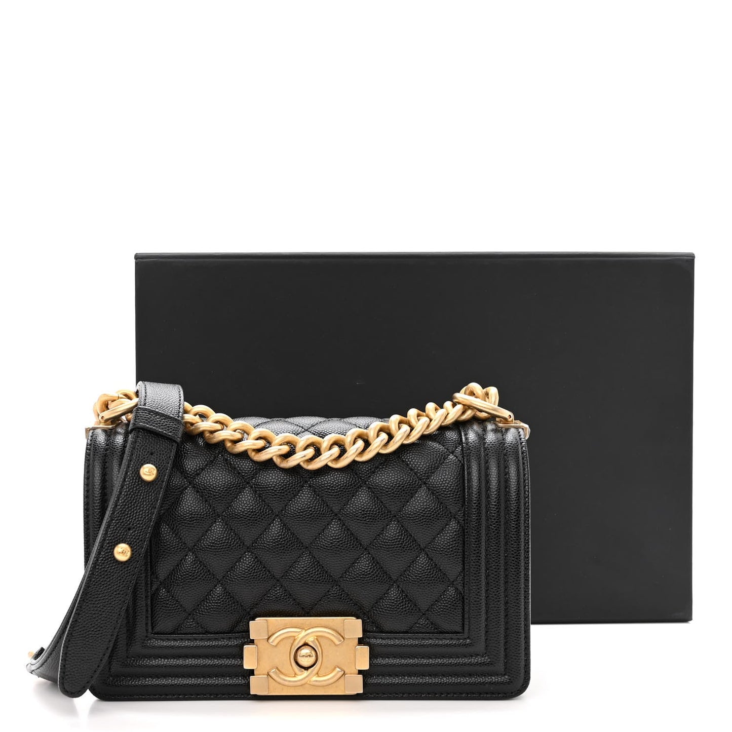 CHANEL CAVIAR QUILTED SMALL FLAP BOY BAG