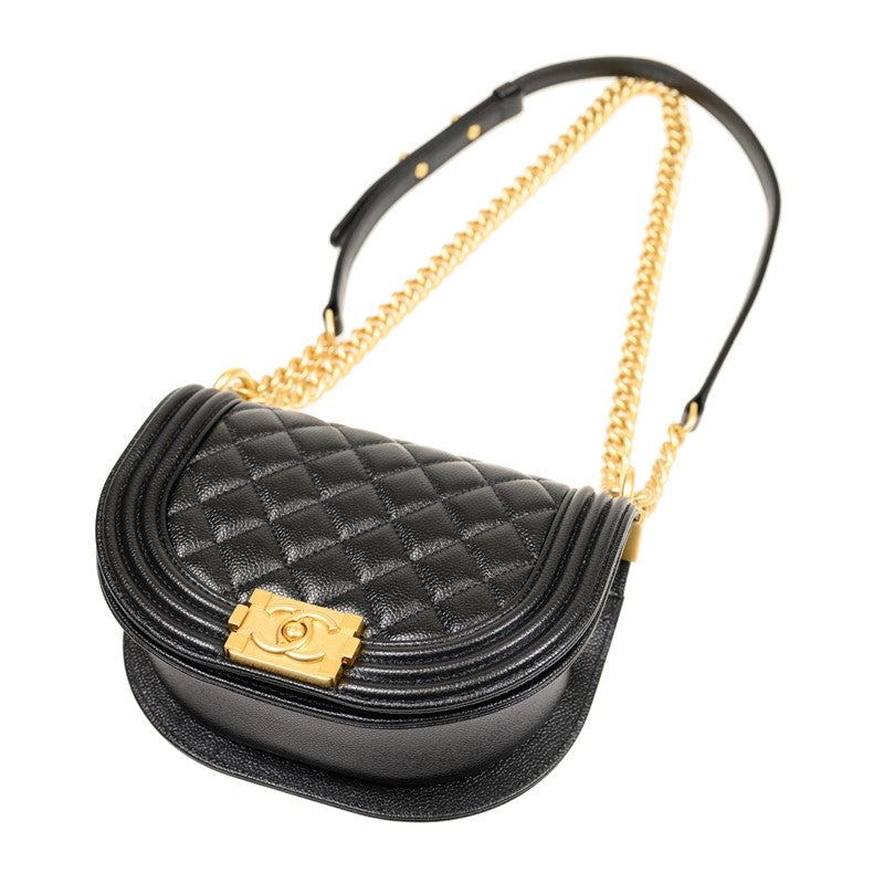 CHANEL CAVIAR QUILTED LEATHER SMALL BOY MESSENGER BAG