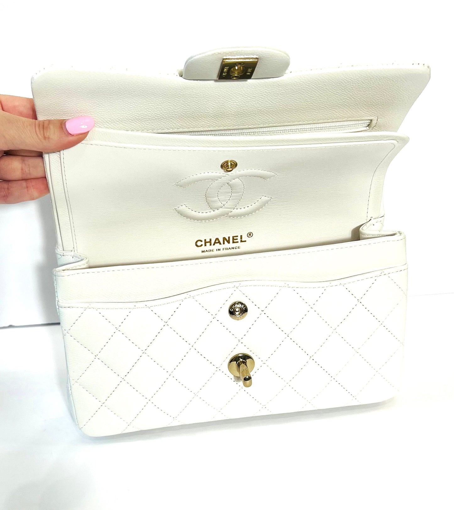 CHANEL CAVIAR QUILTED SMALL CLASSIC DOUBLE FLAP BAG
