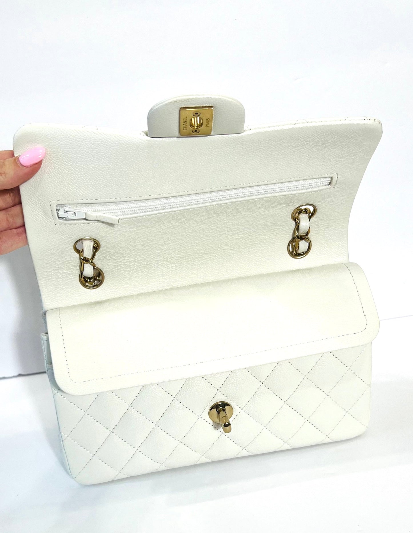 CHANEL CAVIAR QUILTED SMALL CLASSIC DOUBLE FLAP BAG