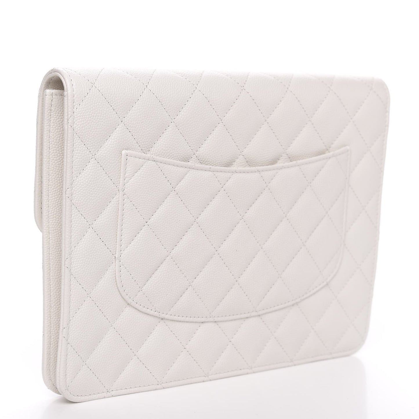 CHANEL CAVIAR QUILTED SQUARE FLAP CLUTCH BAG
