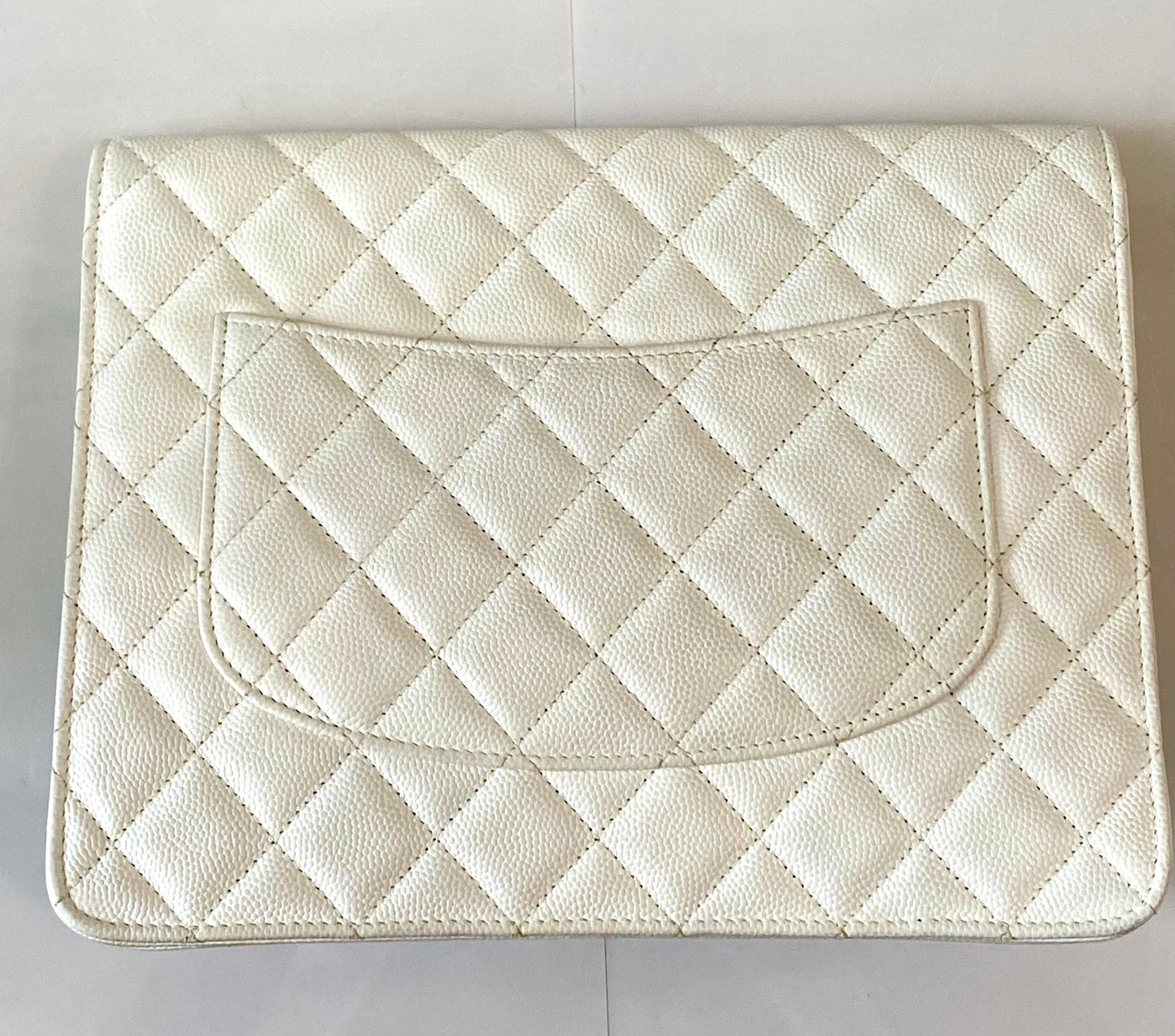 CHANEL CAVIAR QUILTED SQUARE FLAP CLUTCH BAG