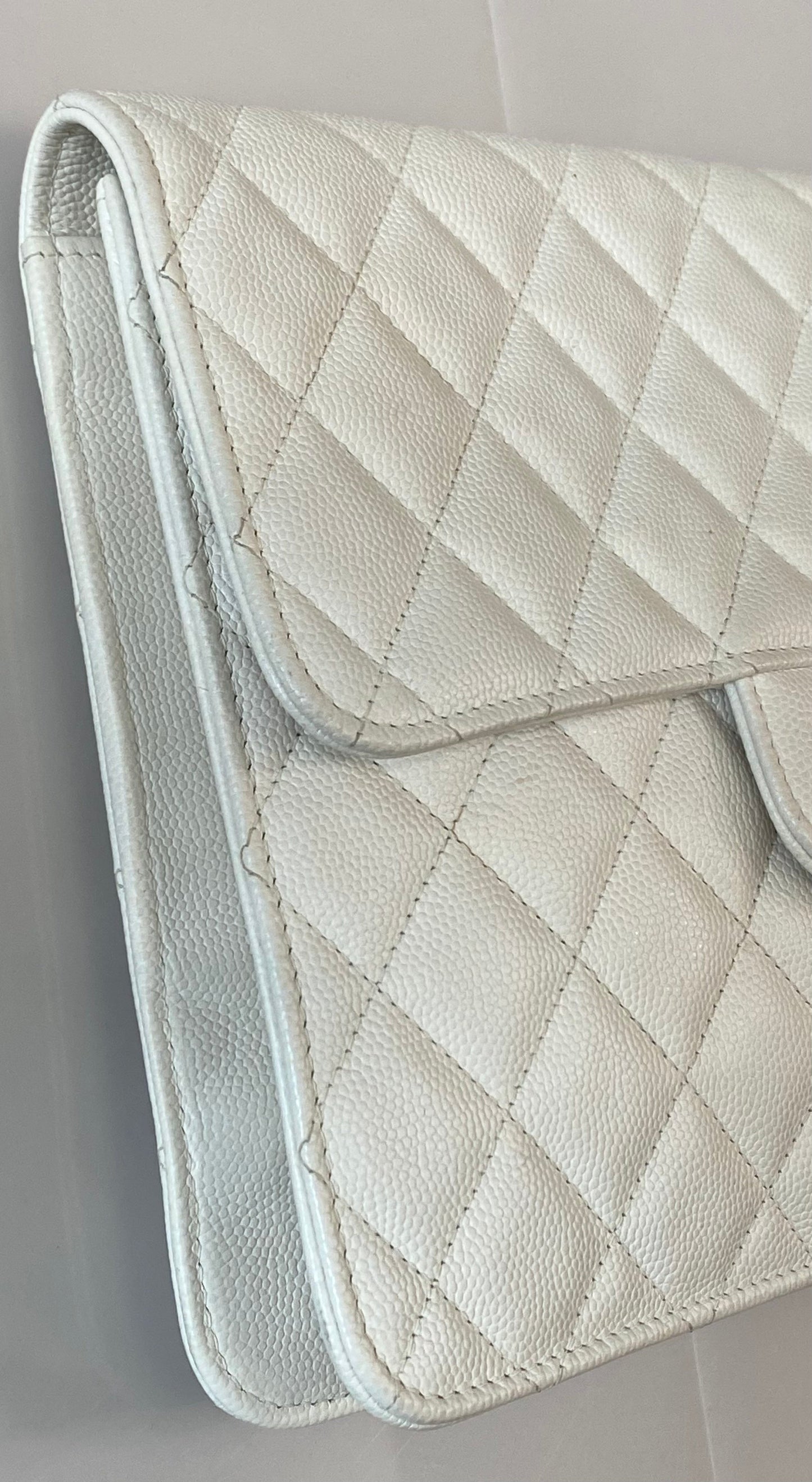 CHANEL CAVIAR QUILTED SQUARE FLAP CLUTCH BAG