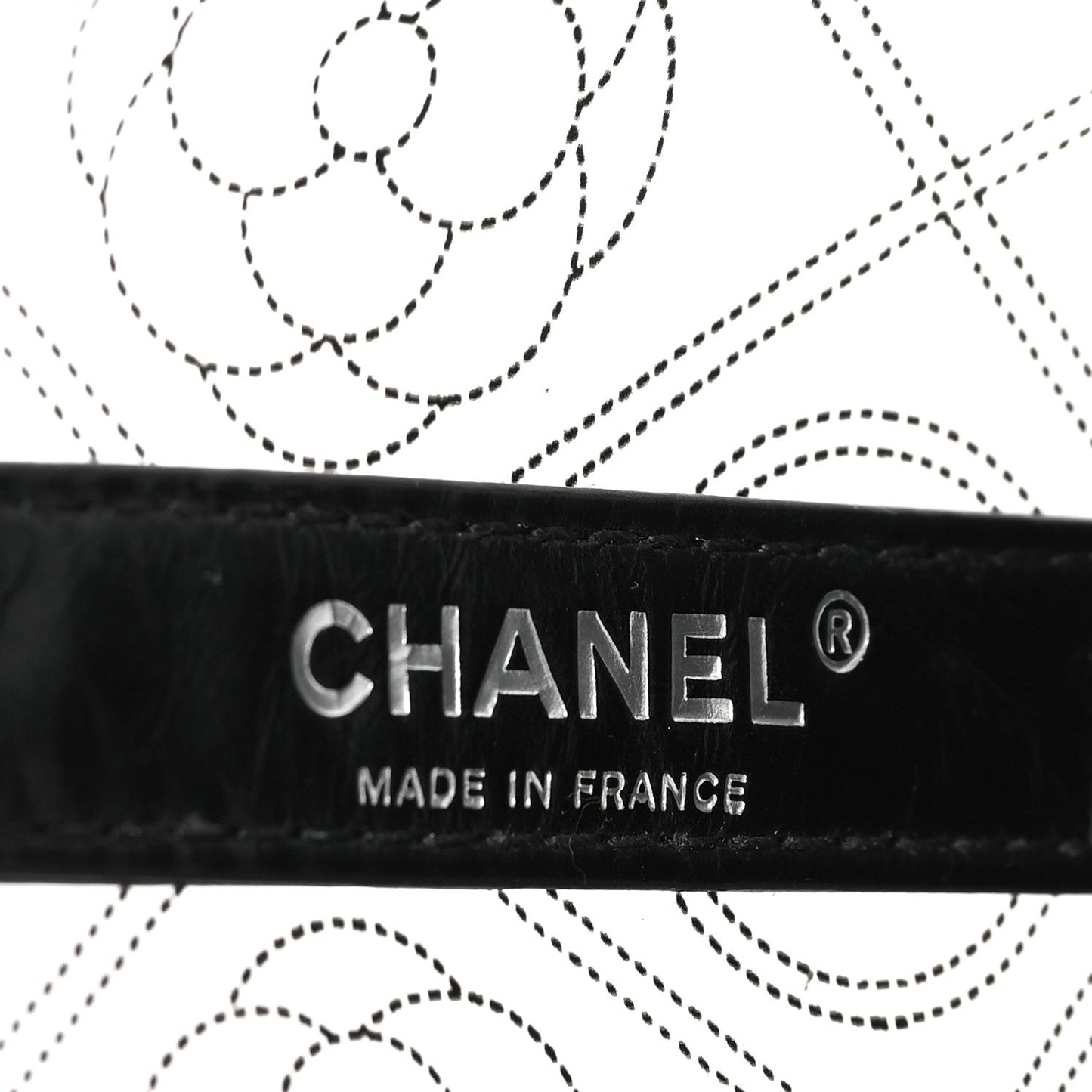 CHANEL CRUMPLED CALFSKIN PVC CAMELLIA BUCKET BAG