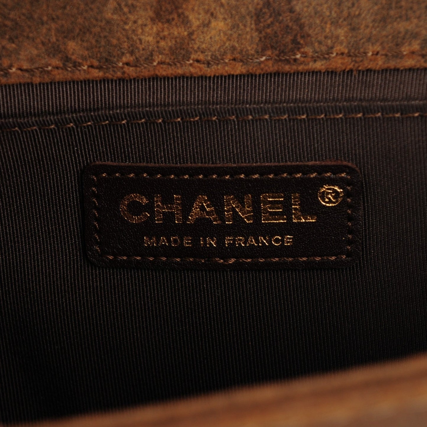 CHANEL DISTRESSED NUBUCK QUILTED MED BOY FLAP BAG