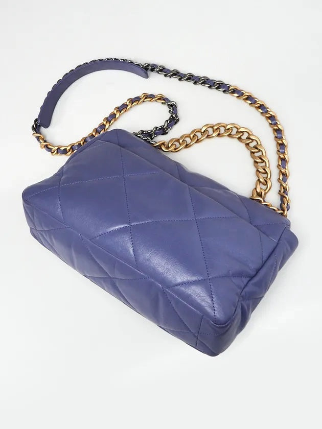 CHANEL GOATSKIN QUILTED LARGE CHANEL 19 FLAP BAG