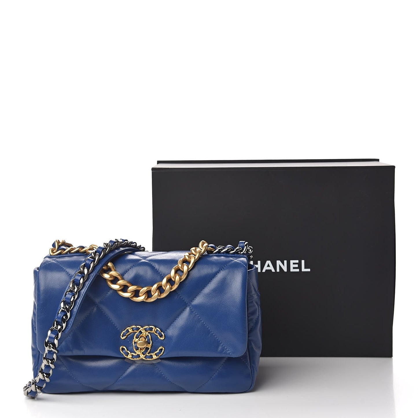 CHANEL QUILTED LAMBSKIN MEDIUM CHANEL 19 FLAP BAG