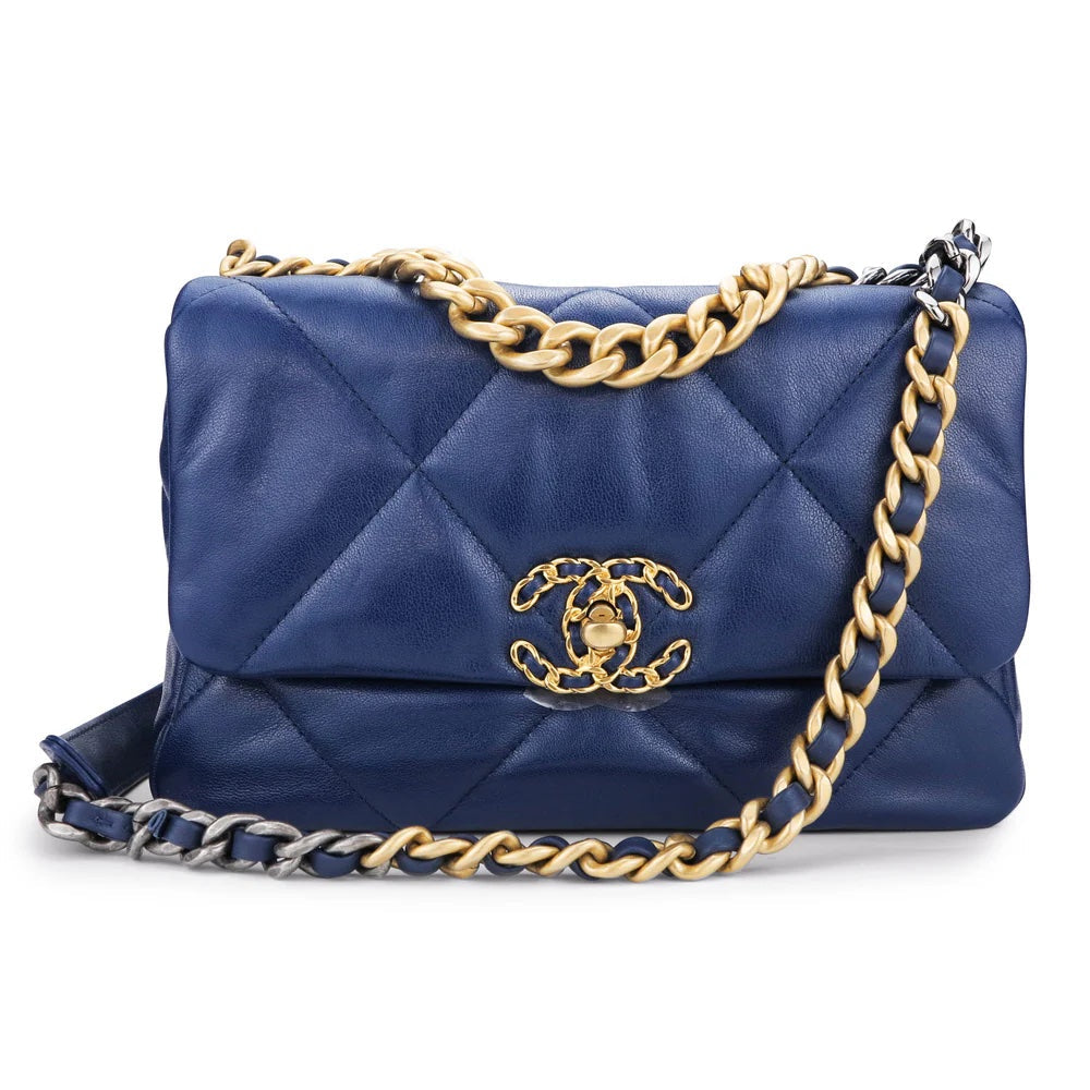 CHANEL QUILTED LAMBSKIN MEDIUM CHANEL 19 FLAP BAG