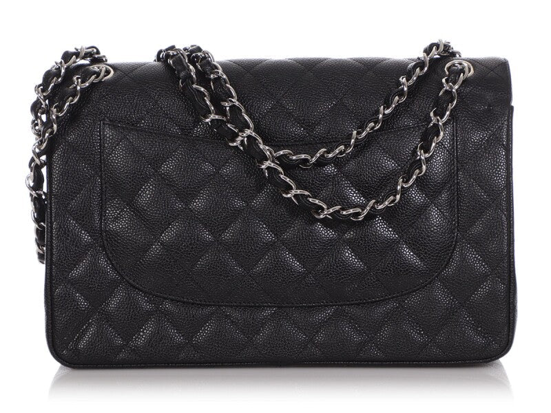 CHANEL CAVIAR QUILTED JUMBO DOUBLE FLAP CLASSIC SHOULDER BAG
