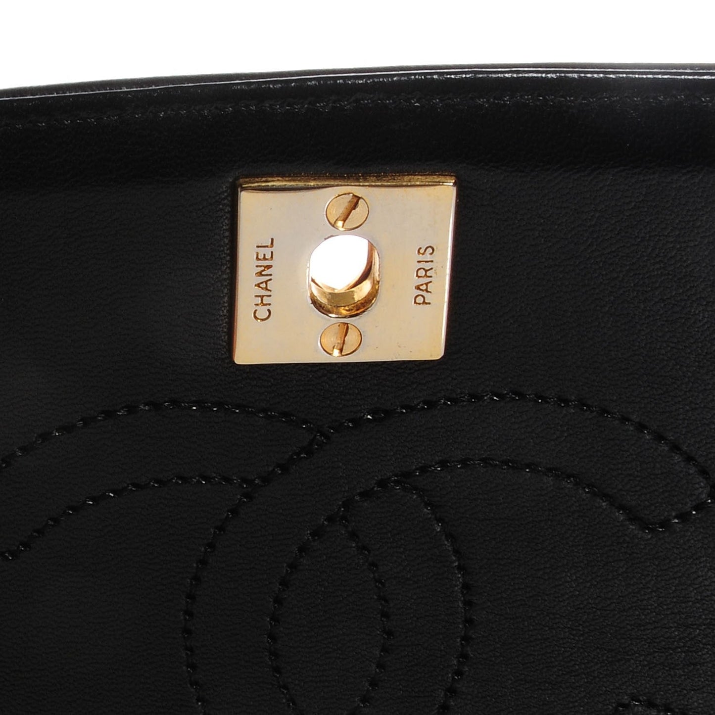 CHANEL LAMBSKIN LEATHER HALF MOON SHOULDER BAG