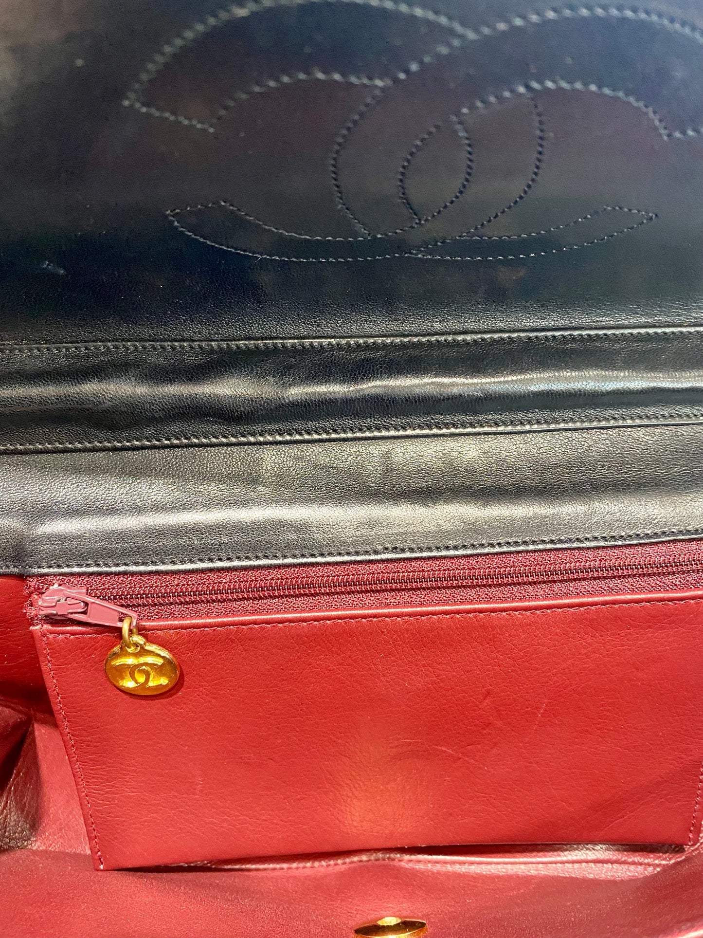 CHANEL LAMBSKIN LEATHER HALF MOON SHOULDER BAG