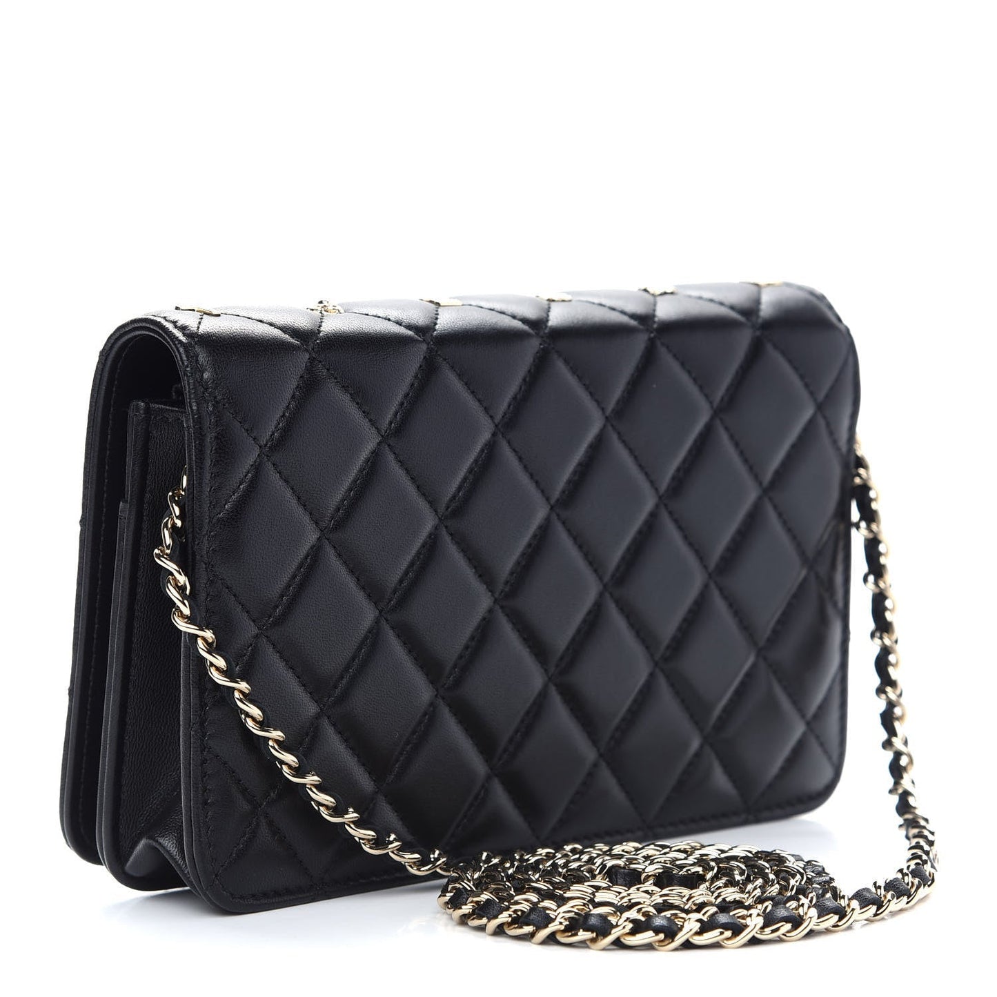 CHANEL CC TIMELESS QUILTED LAMBSKIN LUCKY CHARMS WALLET ON A CHAIN