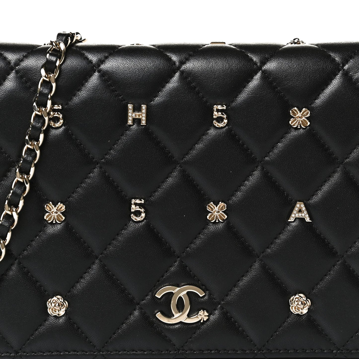 CHANEL QUILTED LAMBSKIN ALL ABOUT CHANEL WALLET ON A CHAIN
