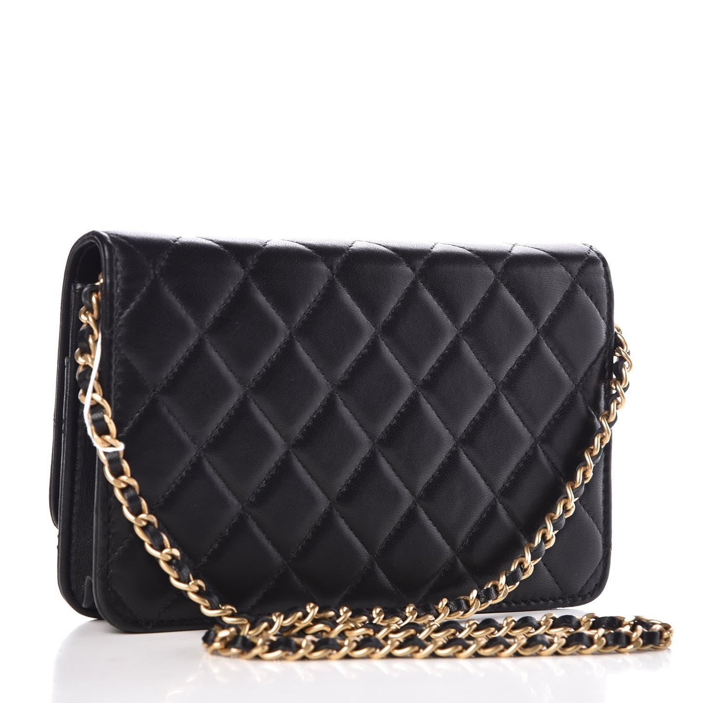 CHANEL QUILTED LAMBSKIN ALL ABOUT CHANEL WALLET ON A CHAIN