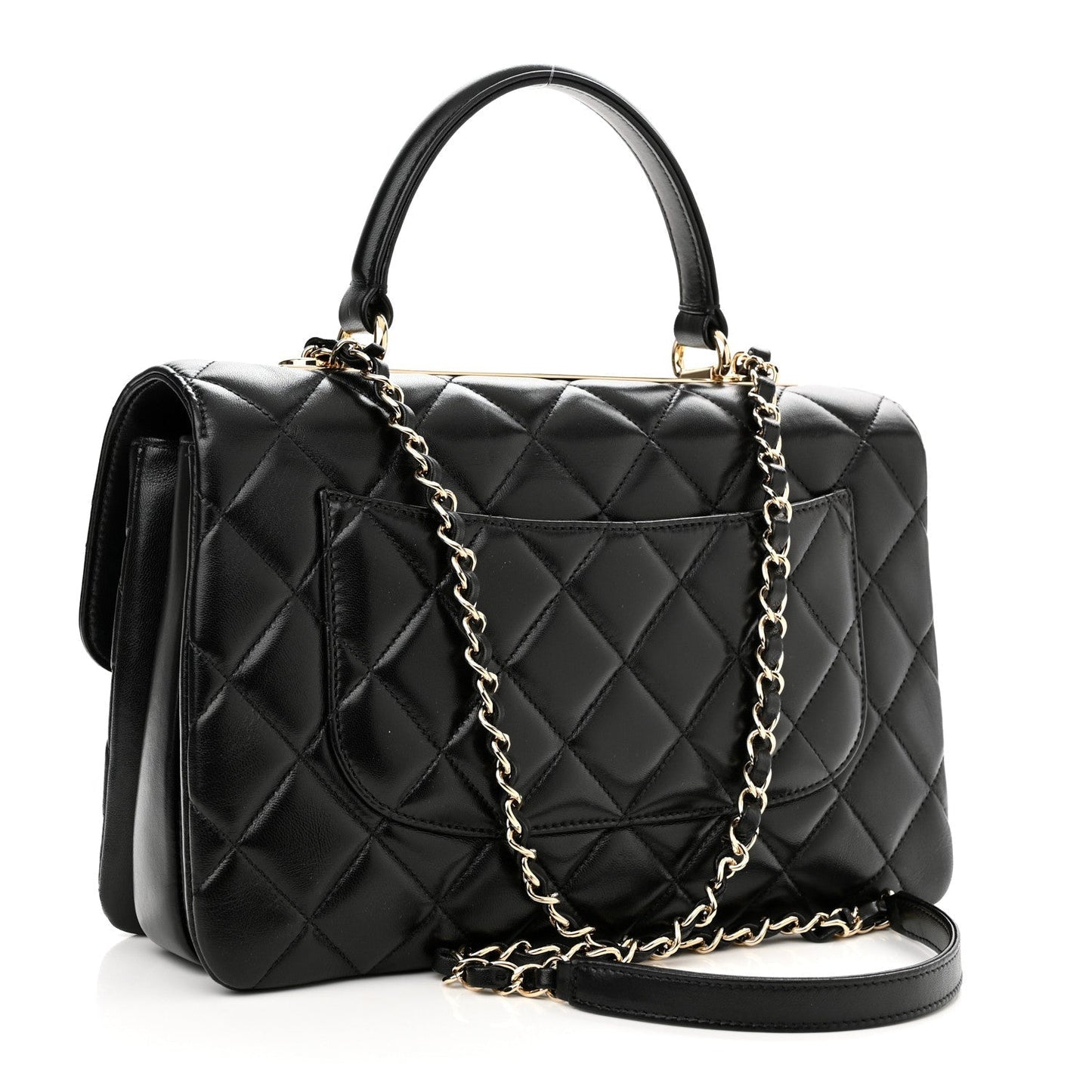 CHANEL QUILTED LAMBSKIN MEDIUM TRENDY CC HANDLE FLAP BAG