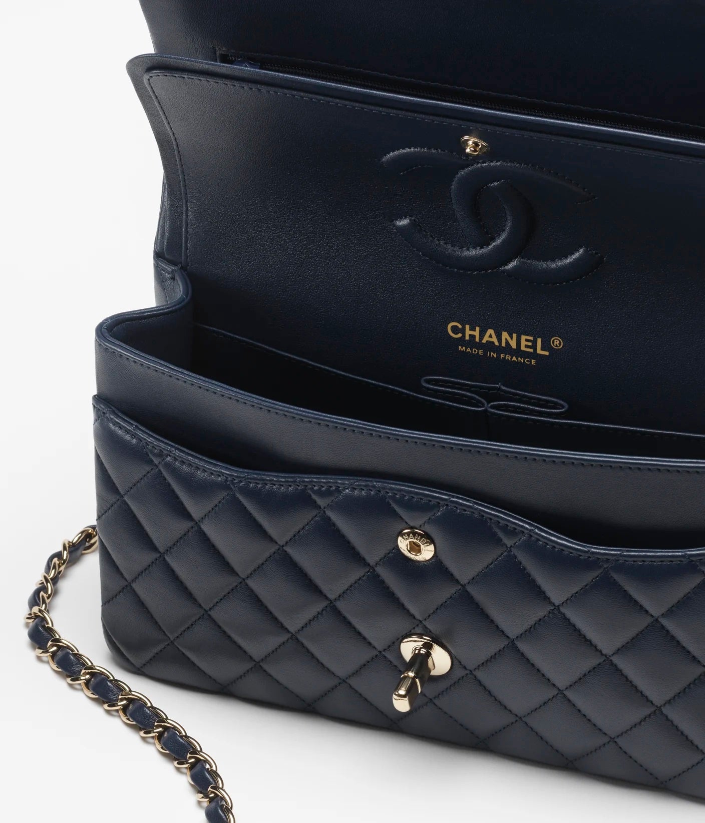 CHANEL QUILTED LAMBSKIN SMALL DOUBLE FLAP SHOULDER BAG