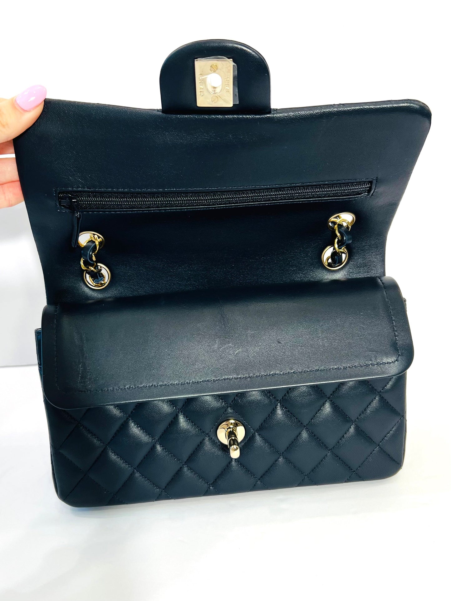 CHANEL QUILTED LAMBSKIN SMALL DOUBLE FLAP SHOULDER BAG