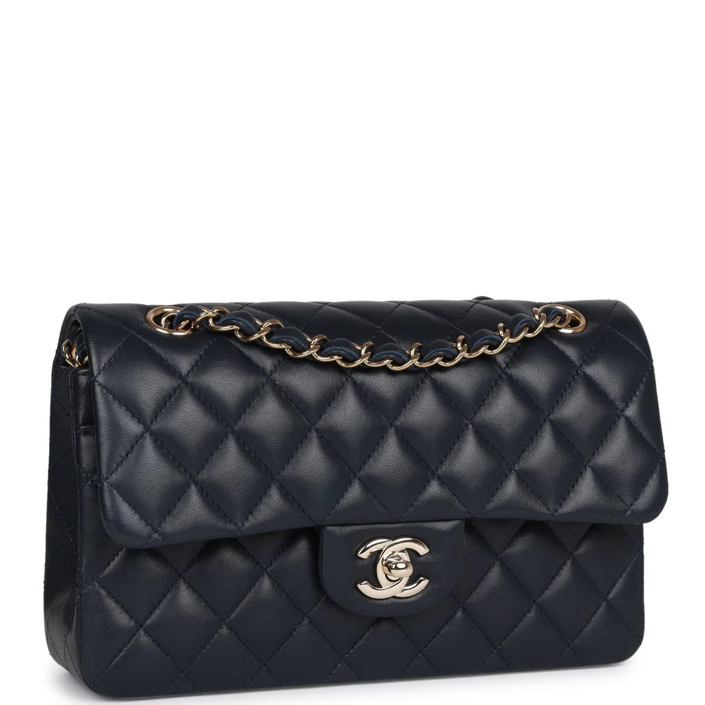 CHANEL QUILTED LAMBSKIN SMALL DOUBLE FLAP SHOULDER BAG