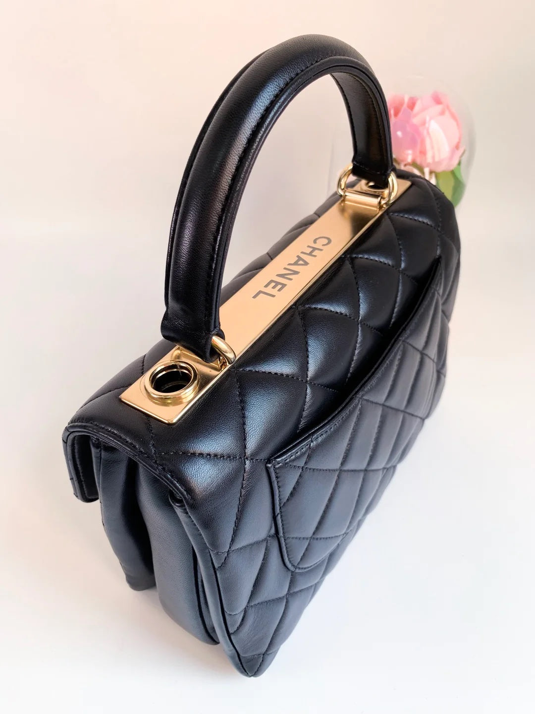 CHANEL QUILTED LAMBSKIN SMALL TRENDY CC TOP HANDLE BAG