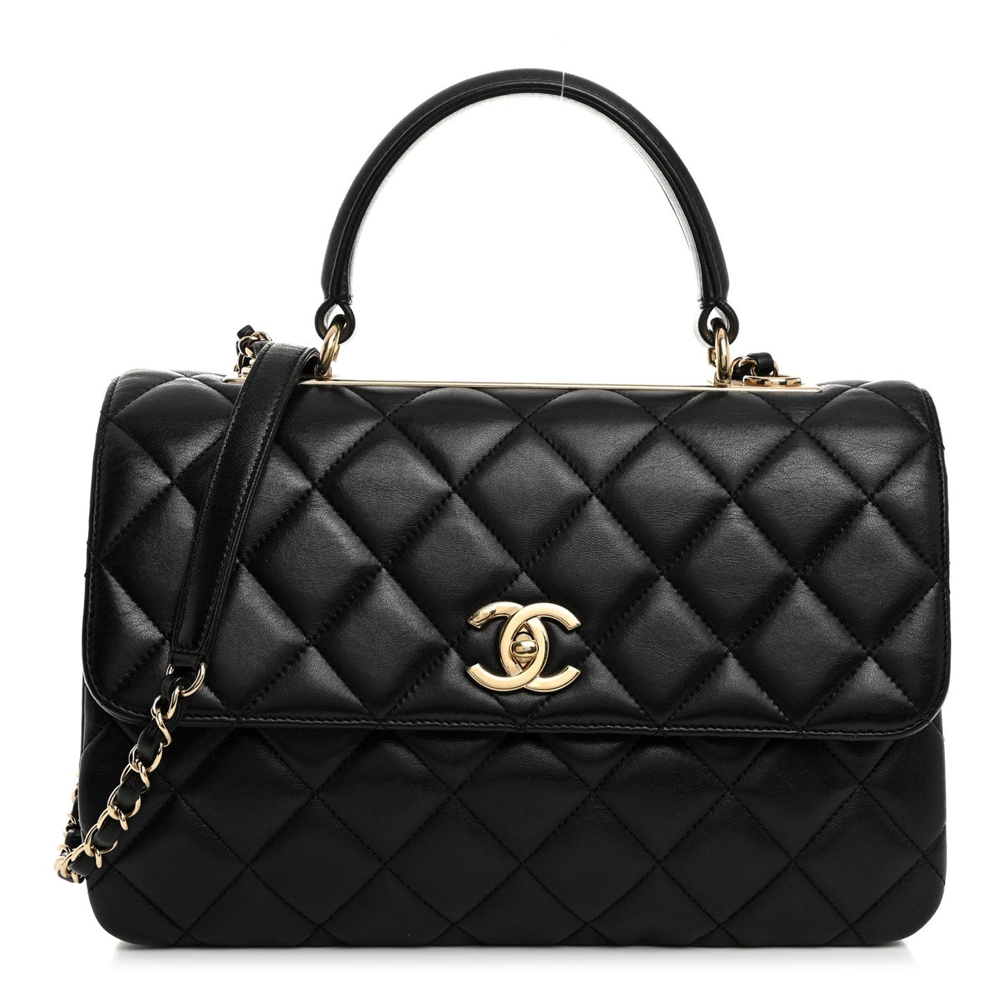 CHANEL QUILTED LAMBSKIN MEDIUM TRENDY CC HANDLE FLAP BAG